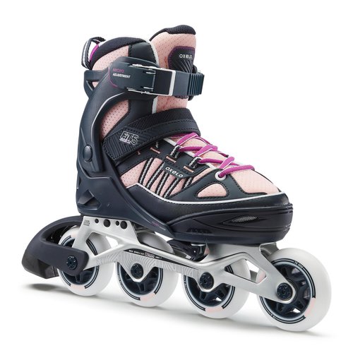 OXELO Inline Skates Inliner FIT 5 Kinder blau/korallenrot