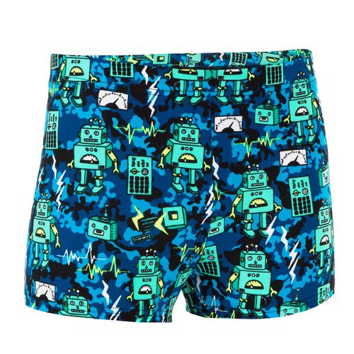 NABAIJI Badehose Boxer Fitib Kinder Jungen Roboter grün/blau