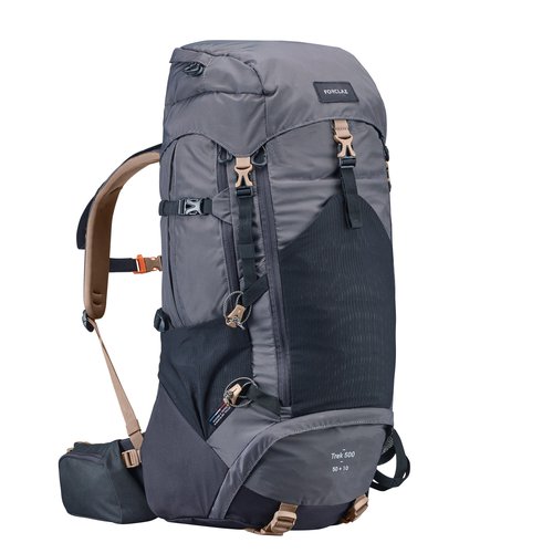FORCLAZ Trekkingrucksack Trek 500 Herren 50+10 Liter schwarz