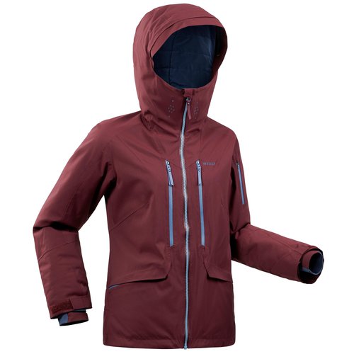 WEDZE Skijacke Freeride 500 Damen bordeauxrot