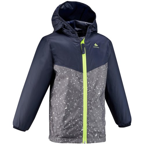 Quechua Regenjacke Kleinkinder Grösse 92–116 wasserdicht Wandern - MH100 Zip grün