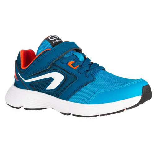 Kalenji Laufschuhe Leichtathletik Run Support Klettverschluss Kinder blau/neonkoralle