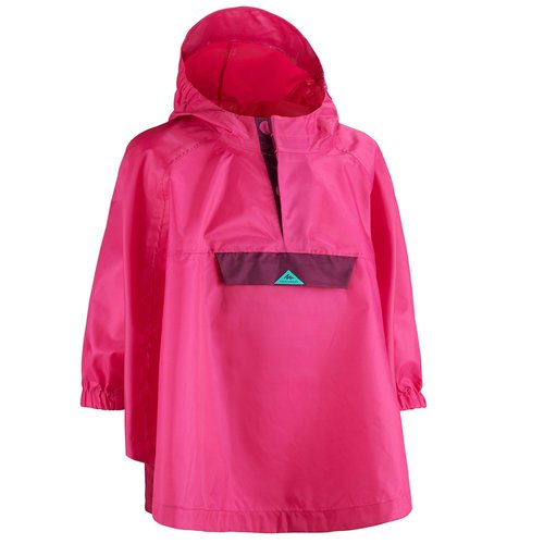 QUECHUA Regenponcho Wandern MH100 Kinder Gr. 92–116 rosa