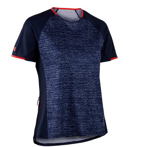 Rockrider Radtrikot kurzarm MTB ST 100 Damen marineblau