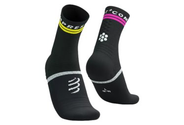 Compressport pro marathon socks v2 0 schwarz gelb pink