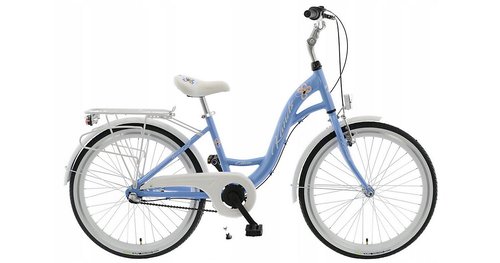 breluxx 24 Zoll ALU Kinderfahrrad Mädchenfahrrad Olivia mit Rücktrittbremse + Beleuchtung, 3 Gang Shimano Nexus , blau