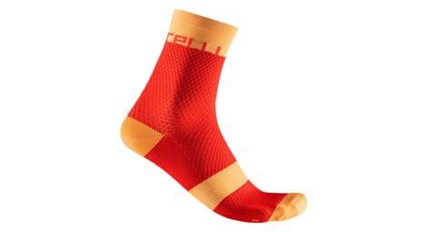 Castelli velocissima 12 damen socken rot orange