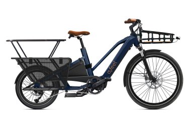 O2feel elektrisches longtail fahrrad o2 feel equo cargo boost 3 1 shimano altus 9v 432 wh 20 26   blau boreal  family pack