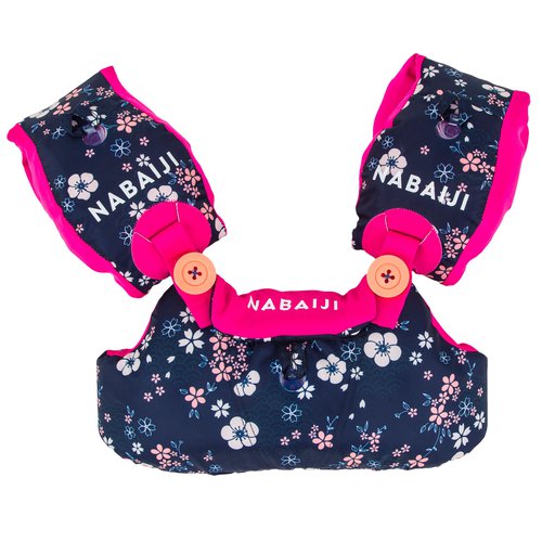 NABAIJI Schwimmflügel-Gurt Tiswim Blumen Kinder blau/pink