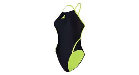Aquasphere essentials diamond back damen badeanzug schwarz   gelb