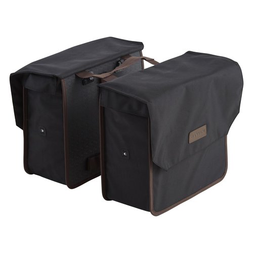 Elops Doppel-Fahrradtasche Gepäcktasche 500 2×20 L schwarz