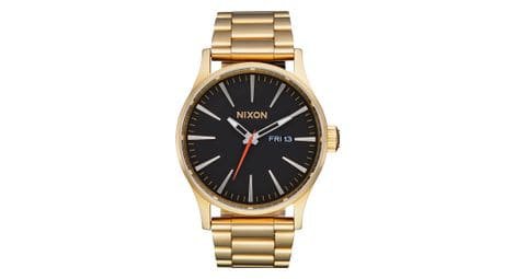 Nixon unisex uhr sentry stahl gold schwarz