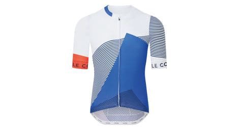 Le Col kurzarmtrikot sport leichtes blau weis