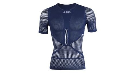 Le Col unisex kurzarm unterhemd pro mesh kragen blau