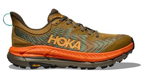 Hoka One One hoka mafate speed 4 khaki orange herren trailrunning schuhe