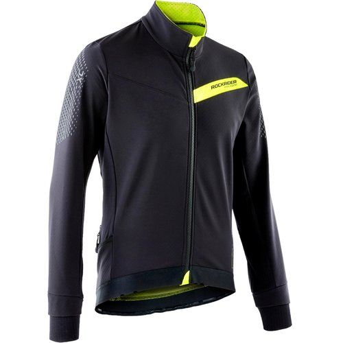 Rockrider Fahrradjacke MTB XC Slim Fit schwarz/gelb
