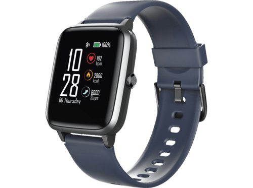 Hama Fit Watch 4900 Smartwatch Edelstahl Kunststoff, 255 mm Länge insgesamt, Dunkelblau