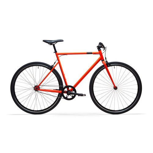 ELOPS City Bike 28 Zoll Elops Speed 500 Singlespeed/Fixie rot