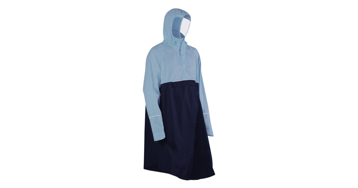 BTWIN Fahrrad Regenponcho City 900 blau/marineblau