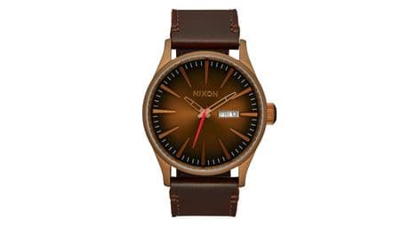 Nixon unisex uhr sentry leather bronze schwarz
