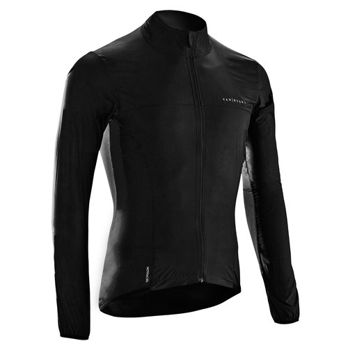 VAN RYSEL Windjacke langarm Rennrad Racer ultralight Herren schwarz