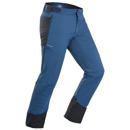 QUECHUA Softshellhose Winterwandern SH520 X-Warm Wasserabweisend Gamaschen Herren blau