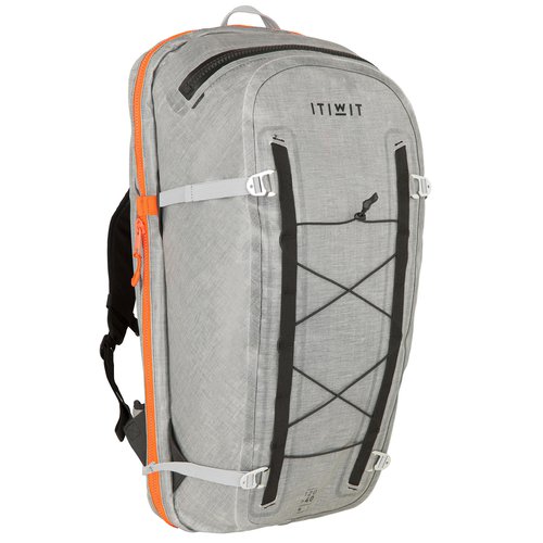 ITIWIT Rucksack Stand Up Paddle wasserfest wandlungsfähig 120|40 L - IPX7 grau