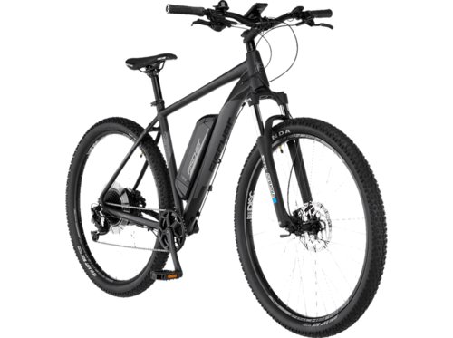 Fischer MONTIS EM 2129 Mountainbike Laufradgröße 29 Zoll, Rahmenhöhe 51 cm, Herren-Rad, 422 Wh, Schwarz matt