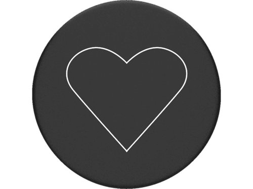 Popsockets PopGrip White Heart Black Handyhalterung, Mehrfarbig