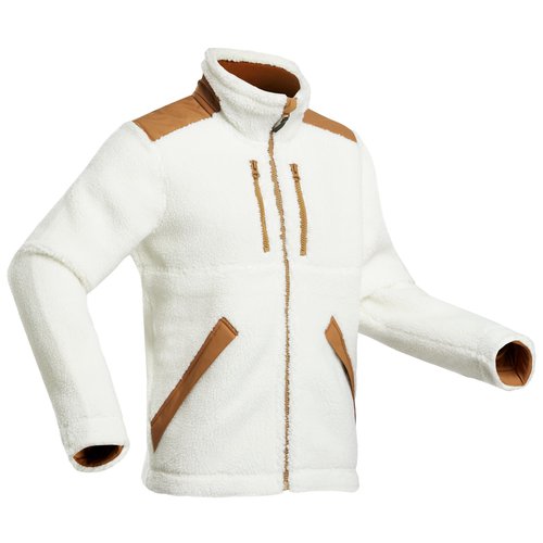 QUECHUA Fleecejacke Winterwandern SH500 Ultra-Warm Herren weiss/braun