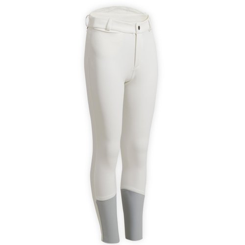 Fouganza Turnierreithose Kipwarm Winter wasserabweisend Vollbesatz Full Grip Kinder weiss