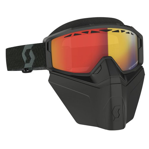 Scott Primal Safari MX Goggle MTB Brille inkl. Facemask schwarzlight sensitive rot chrome