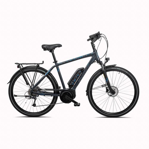 Riverside E-Bike Trekkingrad 28 Zoll Riverside Perf Line Herren 400 Wh anthrazit/blau