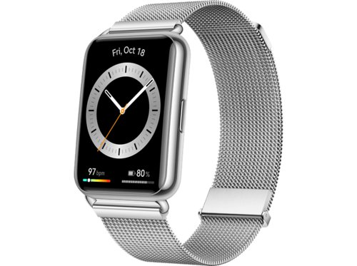 HUAWEI Watch Fit 2 Elegant Smartwatch Edelstahl Milanaise 140210 mm Silver Frost