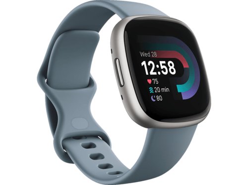 Fitbit Versa 4 Smartwatch Aluminium Elastomer, SL, Waterfall BluePlatinum