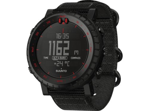 Suunto Core Black Red Outdoorwatch Aluminum, Mineralkristall, Verbundwerkstoff Gewebe, 140 - 240 mm, Schwarz, Rot