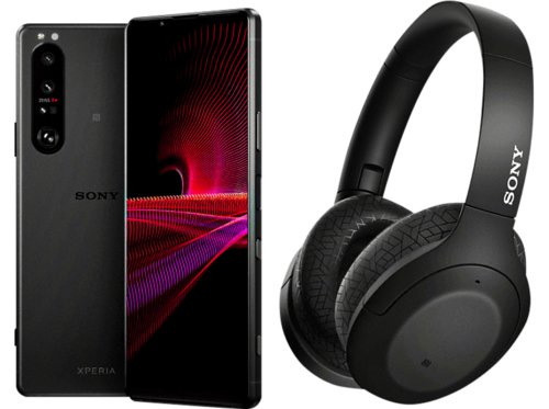 SONY Xperia 1 III KIT  WH-H910N Bluetooth Kopfhörer, 219 OLED Display 256 GB Schwarz Dual SIM