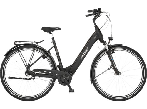 Fischer Cita 2.2I Citybike Laufradgröße 28 Zoll, Rahmenhöhe 43 cm, Damen-Rad, 522 Wh, Schwarz Matt