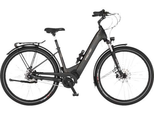 Fischer Cita 7.0I Citybike Laufradgröße 28 Zoll, Rahmenhöhe 43 cm, Damen-Rad, 630 Wh, Schiefergrau