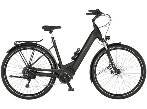Fischer Cita 8.0I Citybike Laufradgröße 28 Zoll, Rahmenhöhe 50 cm, Damen-Rad, 711 Wh, Schwarz matt