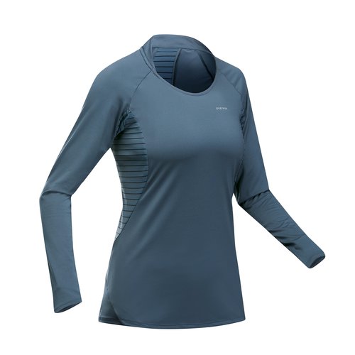 Quechua Wandershirt Damen langarm Bergwandern - MH550 petrol