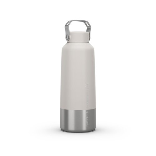 Quechua Trinkflasche 1 l mit Schraubverschluss Inox Wandern - weiss
