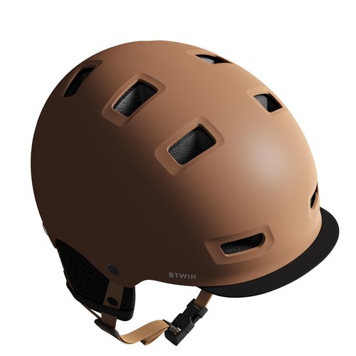 Btwin Fahrradhelm City Urban CBH 500 Bowl ocker