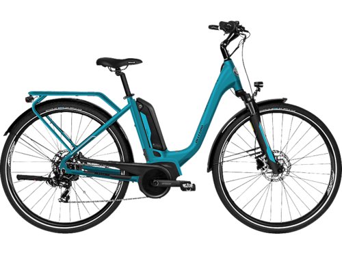 Allegro City Plus Citybike Laufradgröße 28 Zoll, Rahmenhöhe 48 cm, Unisex-Rad, 400 Wh, Lagoon