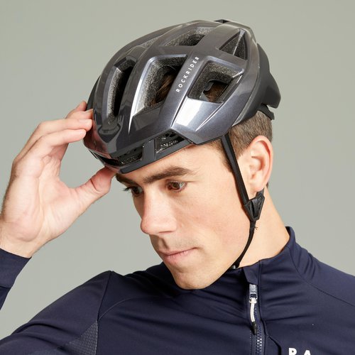 Rockrider Fahrradhelm MTB Race XC grau
