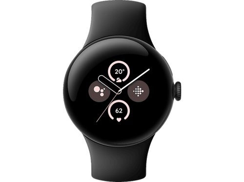 Google Pixel Watch 2 WiFi Smartwatch Aluminium Fluorelastomer, 130175 mm, 165210 Matte BlackObsidian