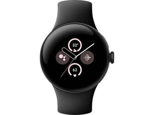 Google Pixel Watch 2 LTE Smartwatch Aluminium Fluorelastomer, 130175 mm, 165210 Matte BlackObsidian