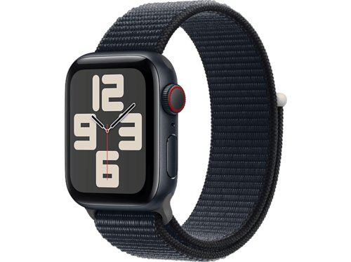 Apple Watch SE 2023 GPSCellular 40 mm Smartwatch Aluminium Textil Carbon Neutral, 130-200 mm, Mitternacht