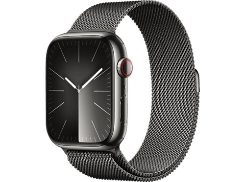 Apple Watch Series 9 GPS  Cellular 45 mm Smartwatch Edelstahl Milanaise, 150 - 200 mm, Graphit