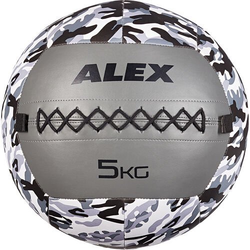 Alex Alex Gymnastikball Wall Ball 5kg, weiß/schwarz/grau